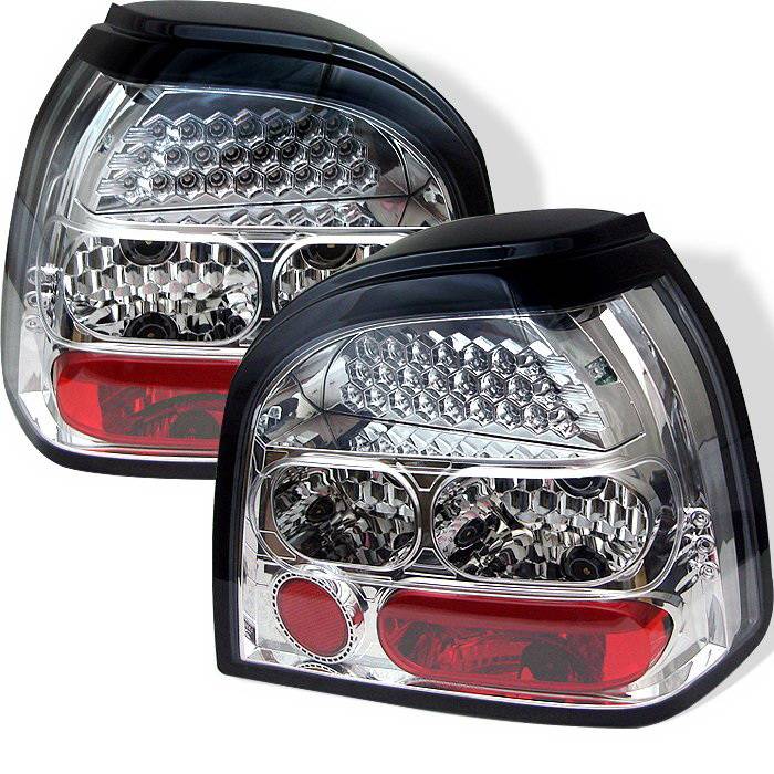 Spyder Auto - Volkswagen Golf Spyder LED Taillights - Chrome - ALT-YD-VG92-LED-C