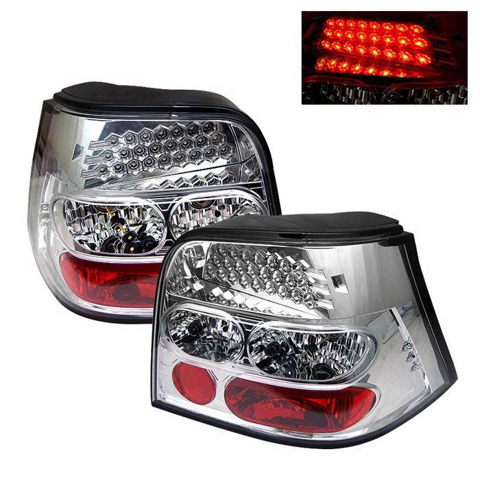 Spyder Auto - Volkswagen Golf Spyder LED Taillights - Chrome - ALT-YD-VG98-LED-C
