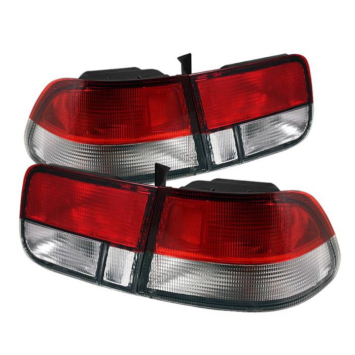 Spyder Auto - Honda Civic 2DR Spyder Taillights - Red Clear - ALT-ZO-HC96-2D-RC