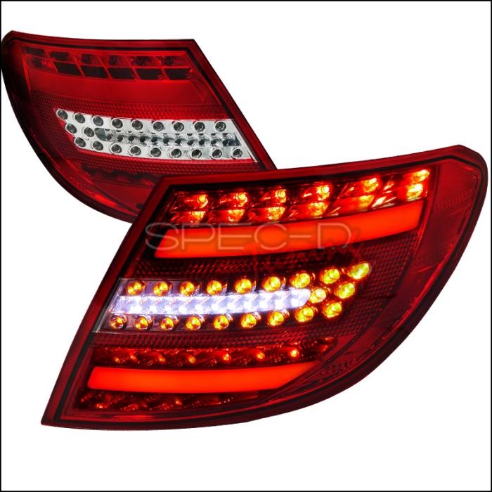 Spec-D - Mercedes-Benz C Class Spec-D LED Taillights - Chrome Housing - LT-BW20408RCLED-APC