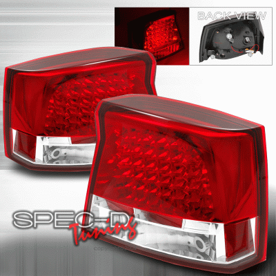 Spec-D - Dodge Charger Spec-D LED Taillights - Red - LT-CHG05RLED-TM