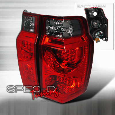 Spec-D - Jeep Commander Spec-D LED Taillights - Red & Smoke - LT-COMM06RGLED-KS