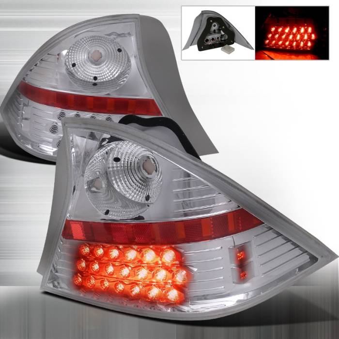 Spec-D - Honda Civic 2DR Spec-D LED Taillights - Chrome - LT-CV012CLED-WJ