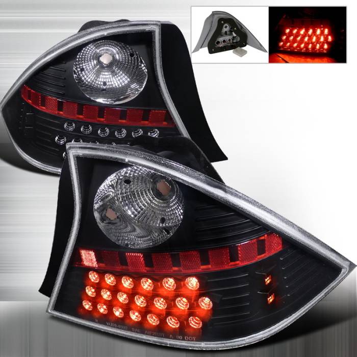 Spec-D - Honda Civic 2DR Spec-D LED Taillights - Black - LT-CV012JMLED-WJ