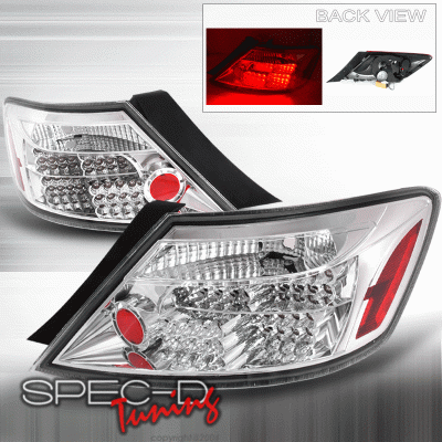 Spec-D - Honda Civic 2DR Spec-D LED Taillights - Chrome - LT-CV062CLED-KS