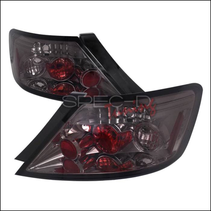 Spec-D - Honda Civic 2DR Spec-D Taillights - Smoked Lens - Chrome Housing - LT-CV062G-TM