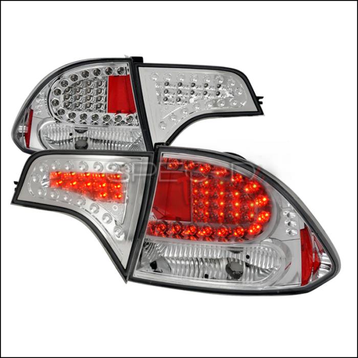 Spec-D - Honda Civic 4DR Spec-D LED Taillights - Chrome - LT-CV064CLED-KS