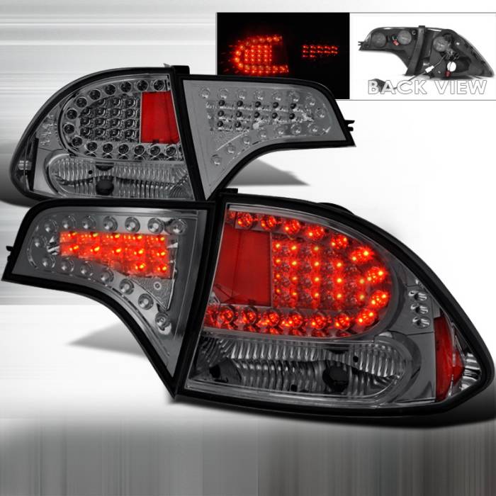 Spec-D - Honda Civic 4DR Spec-D LED Taillights - Smoke - LT-CV064GLED-KS