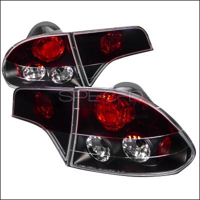 Spec-D - Honda Civic Spec-D Taillights - Black Housing with Red Top Lens - 4PC - LT-CV064RJM-TM