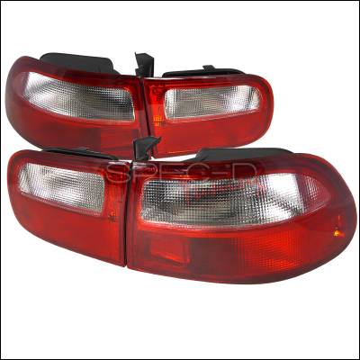 Spec-D - Honda Civic HB Spec-D Taillights - Red & Clear Lens - LT-CV923RPW-RS