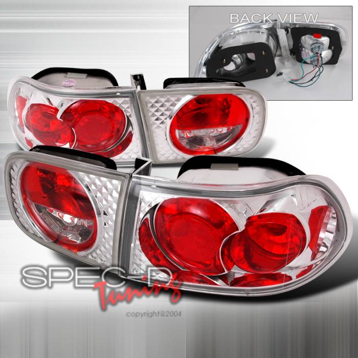 Spec-D - Honda Civic 2DR & 4DR Spec-D Altezza Taillights - Chrome - LT-CV92-KS