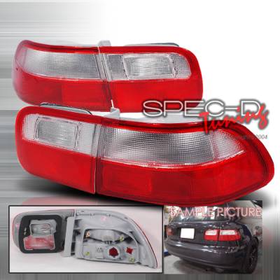 Spec-D - Honda Civic 2DR & 4DR Spec-D Altezza Taillights - Red & Clear - LT-CV92RPW-KS