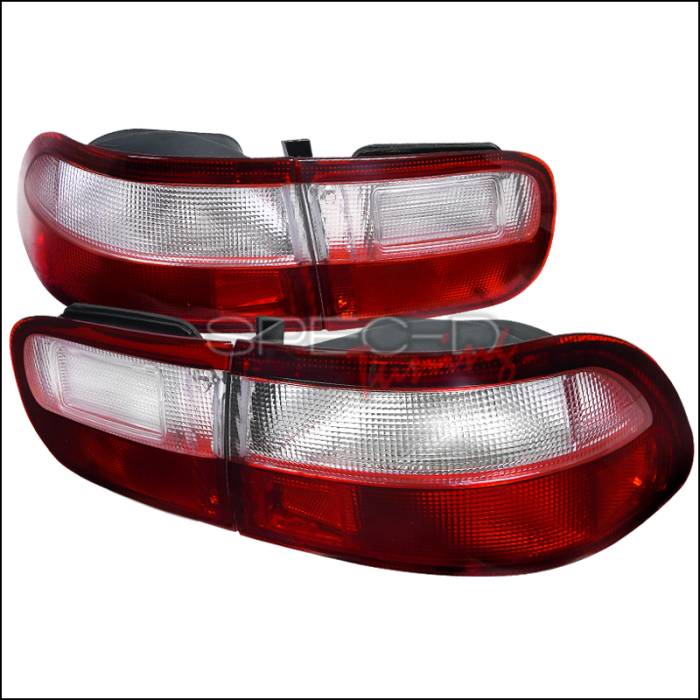 Spec-D - Honda Civic 2DR & 4DR Spec-D Taillights - Red & Clear - LT-CV92RPW-RS