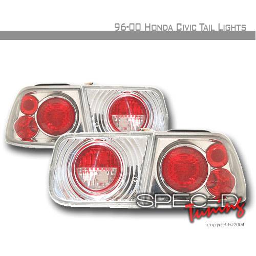 Spec-D - Honda Civic 2DR Spec-D Altezza Taillights - Chrome - LT-CV962-KS