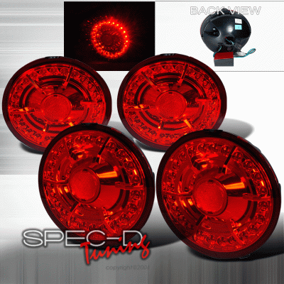 Spec-D - Chevrolet Corvette Spec-D LED Taillights - Red - LT-CVET05RLED-KS