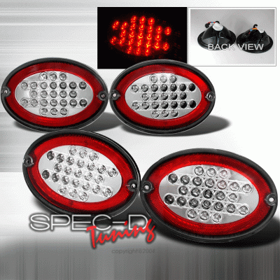 Spec-D - Chevrolet Corvette Spec-D LED Taillights - Chrome - LT-CVET97CLED-DP