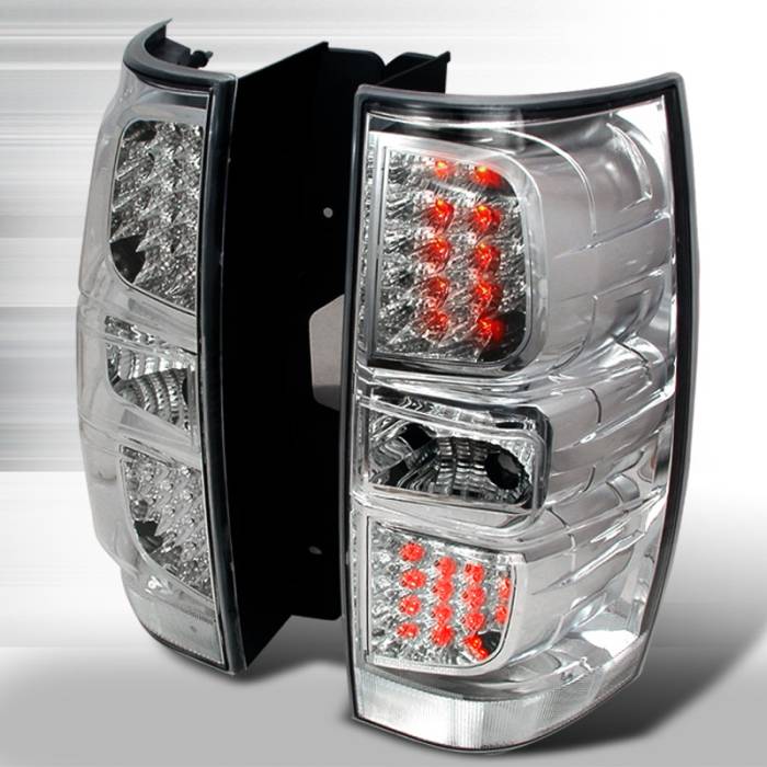 Spec-D - Chevrolet Tahoe Spec-D LED Taillights - Chrome - LT-DEN07CLED-KS
