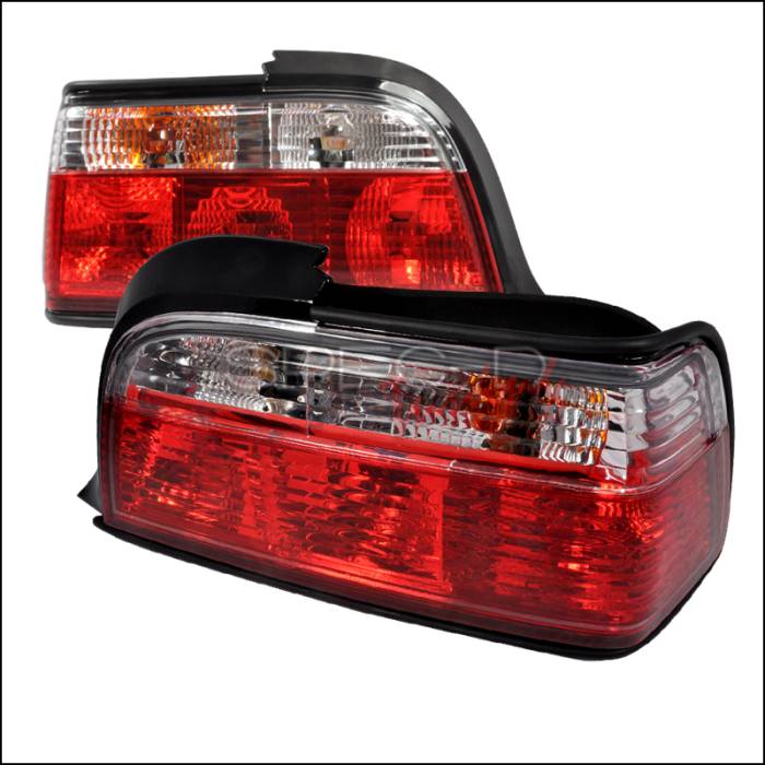 Spec-D - BMW 3 Series 2DR Spec-D Taillights - Red & Clear - LT-E362RPW-APC