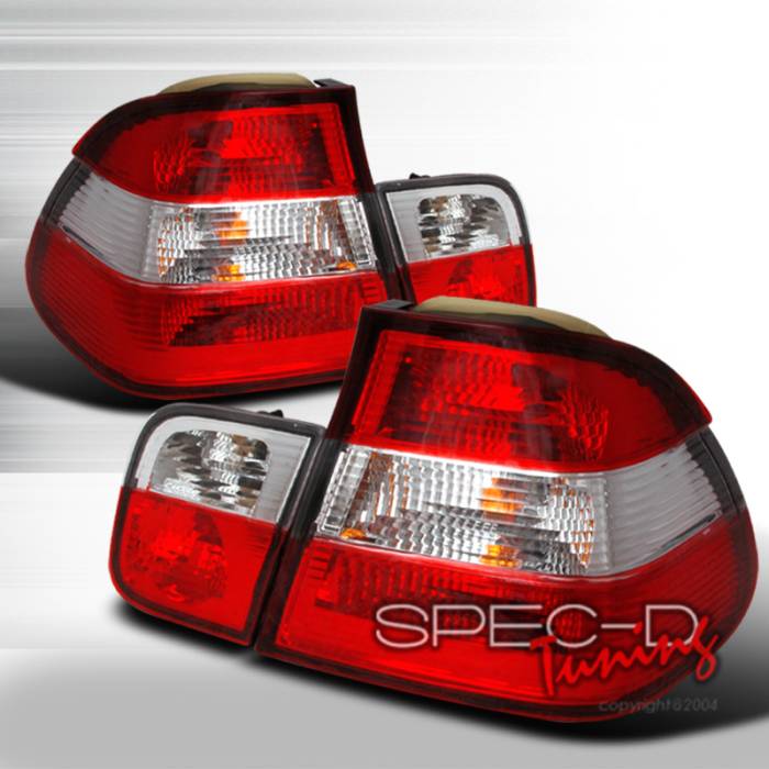 Spec-D - BMW 3 Series 2DR Spec-D Taillights - Red & Clear - LT-E362RPW-DP