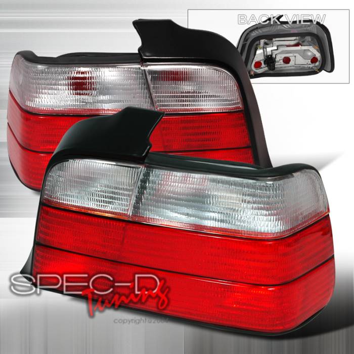Spec-D - BMW 3 Series 4DR Spec-D Altezza Taillights - Red & Clear - LT-E364RPW-KS
