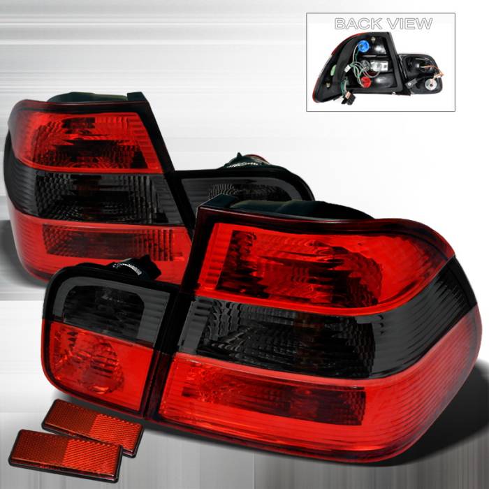 Spec-D - BMW 3 Series 4DR Spec-D Altezza Taillights - Red & Smoke - LT-E464RG-APC