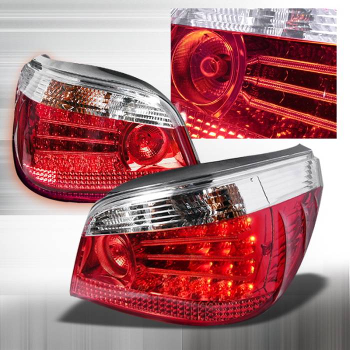 Spec-D - BMW 5 Series Spec-D LED Taillights - Chrome - LT-E6004CLED-KS