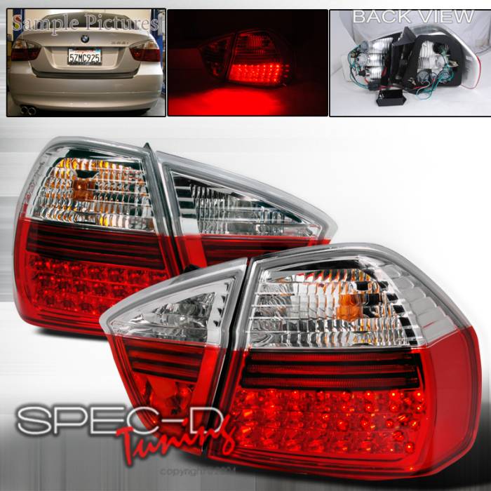 Spec-D - BMW 3 Series 4DR Spec-D LED Taillights - Red - LT-E9005RLED-APC
