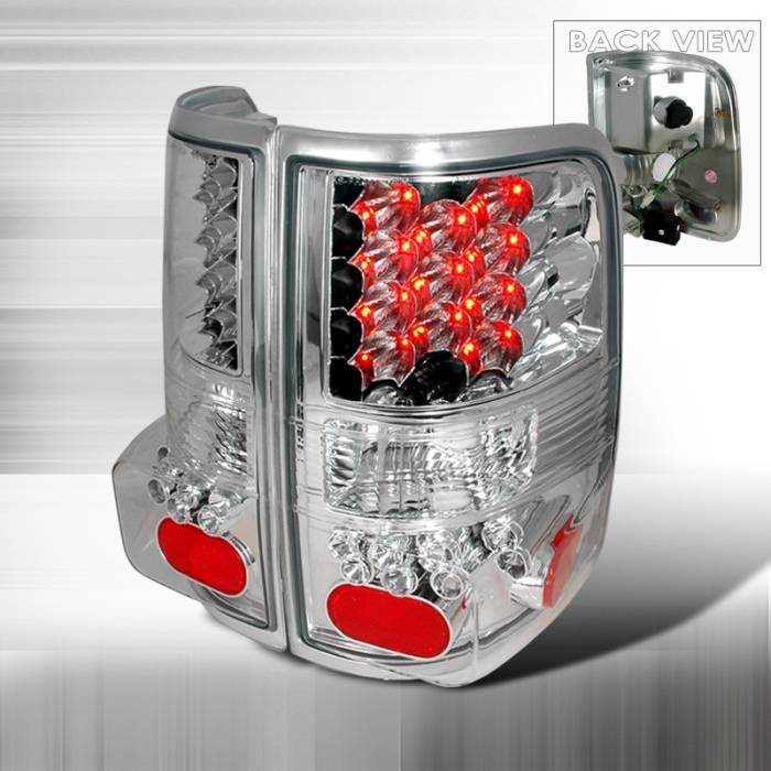 Spec-D - Ford F150 Spec-D LED Taillights - Chrome - LT-F15004CLED-KS