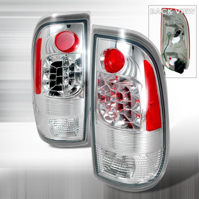 Spec-D - Ford F250 Spec-D LED Taillights - Chrome - LT-F15097CLED-KS