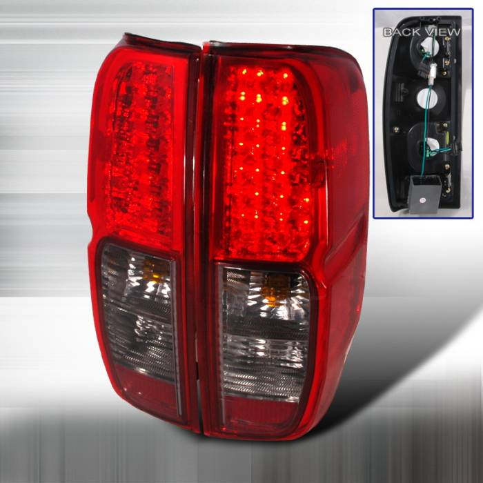 Spec-D - Nissan Frontier Spec-D LED Taillights - Red & Smoke - LT-FRO05RGLED-KS