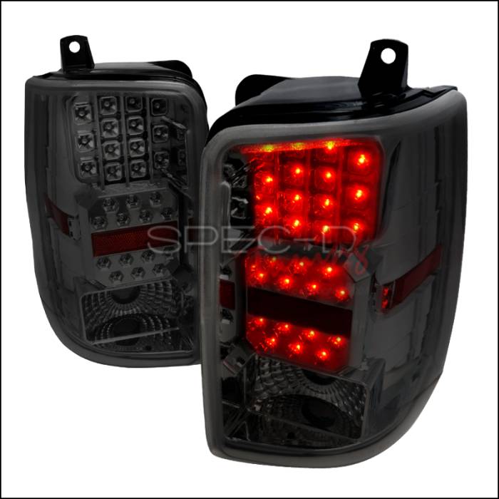 Spec-D - Jeep Grand Cherokee Spec-D LED Taillights - Chrome with Smoke Lens - LT-GKEE93CGLED-WJ