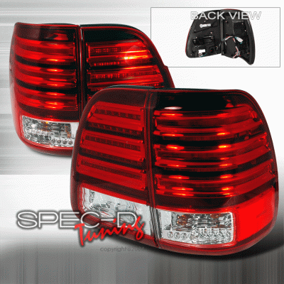 Spec-D - Toyota Land Cruiser Spec-D LED Taillights - Red - LT-LCR98RLED-KS