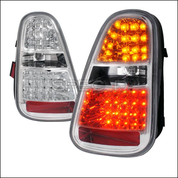 Spec-D - Mini Cooper Spec-D LED Taillights - Chrome Housing - LT-MINI06CLED-TM