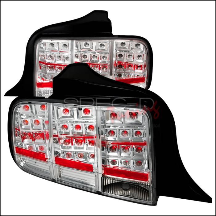 Spec-D - Ford Mustang Spec-D LED Taillights - Chrome - LT-MST05CLED-KS