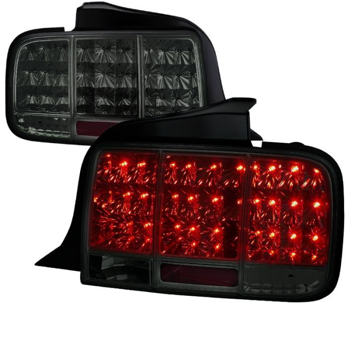 Spec-D - Ford Mustang Spec-D Sequential LED Taillights - Smoke - LT-MST05GLED-SQ-TM