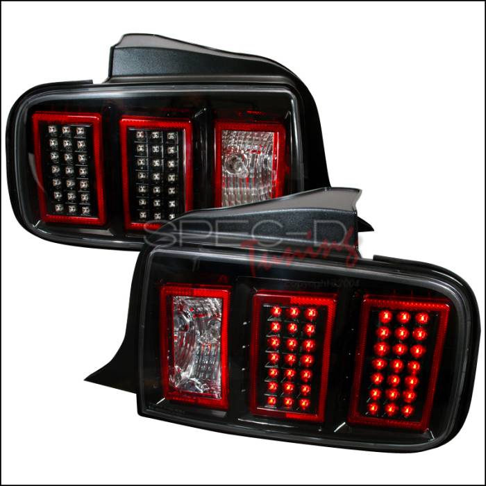 Spec-D - Ford Mustang Spec-D LED Taillights - Black - LT-MST05JMLED-DP