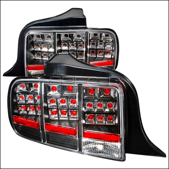 Spec-D - Ford Mustang Spec-D LED Taillights - Black - LT-MST05JMLED-KS