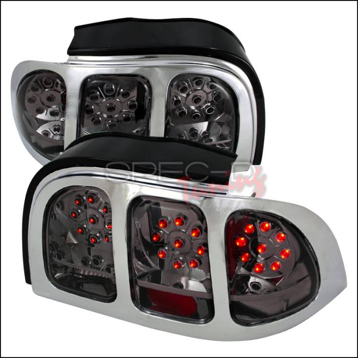 Spec-D - Ford Mustang Spec-D LED Taillights - Smoke - LT-MST94GLED-KS