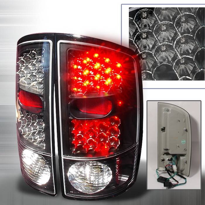 Spec-D - Dodge Ram Spec-D LED Taillights - Black - LT-RAM02JMLED-KS