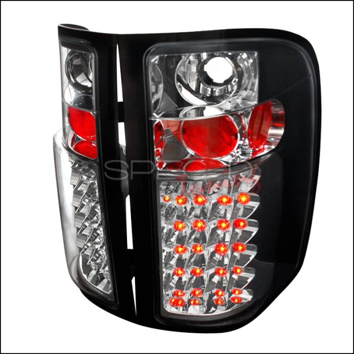 Spec-D - Chevrolet Silverado Spec-D LED Taillights - Black - LT-SIV07JMLED-TM