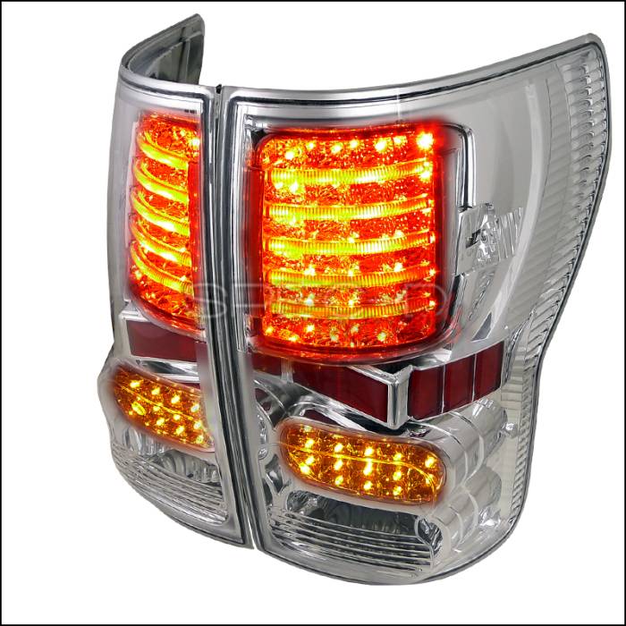 Spec-D - Toyota Tundra Spec-D LED Taillights - Chrome Housing - LT-TUN07CLED-JP