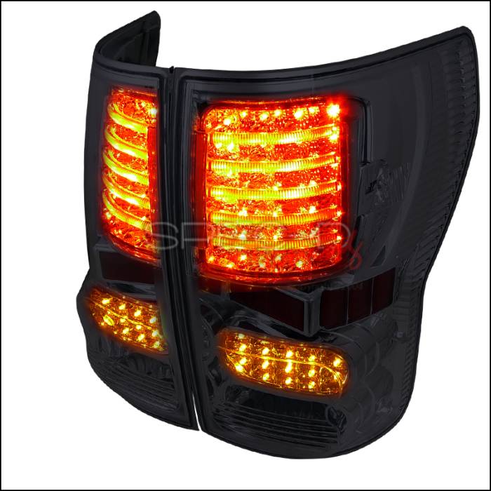 Spec-D - Toyota Tundra Spec-D LED Taillights - Smoked Lens - LT-TUN07GLED-JP
