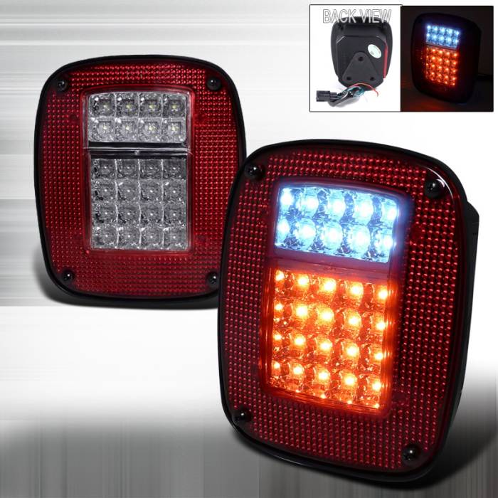 Spec-D - Jeep Wrangler Spec-D LED Taillights - Red - LT-WRG87RLED-APC