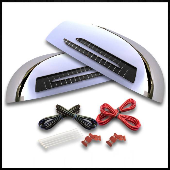 Spec-D - Chevrolet Avalanche Side Mirror Cover - Chrome with LED - RMC-AVA07CR-YLED