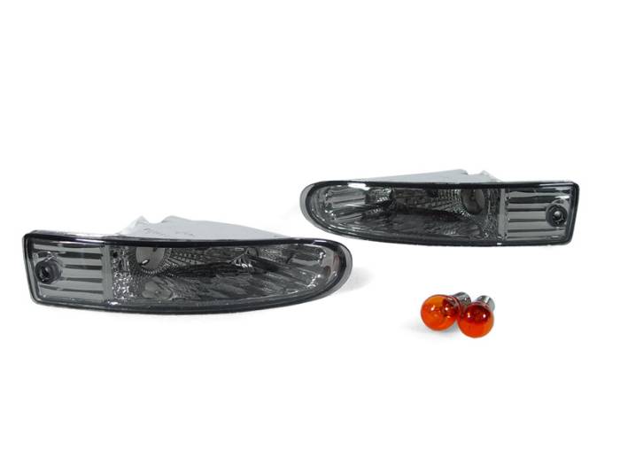 Superbautoparts Black Bumper Signal Lights – For 2000-2002 Mitsubishi Eclipse (Left & Right Pair)