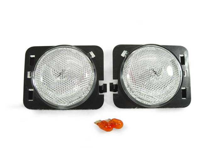 Depo - Jeep JK Wrangler JK Clear DEPO Bumper DEPO Side Marker Light