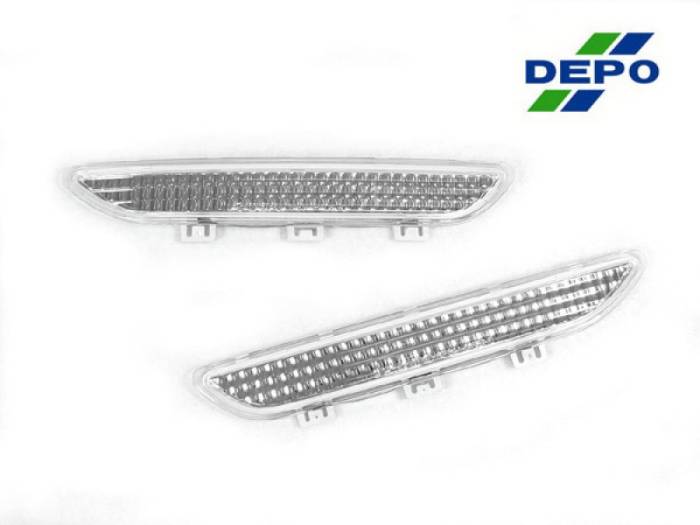 Depo - BMW E46 2D/Cabrio Crystal Clear DEPO Front Bumper Reflector