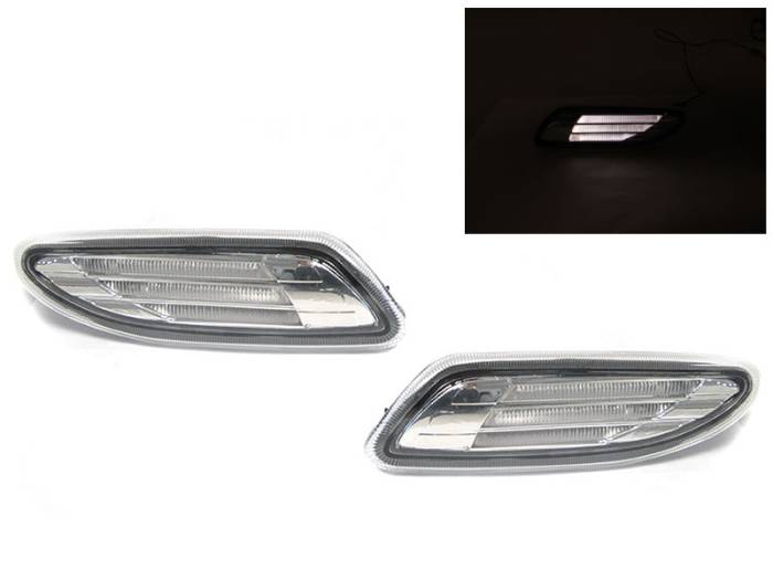 Depo - Mercedes W203 C Class Light Bar Clear DEPO Bumper DEPO Side Marker Light