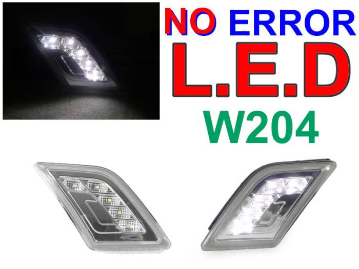 Depo - Mercedes W204 C-Class Clear White Led DEPO Bumper Lights