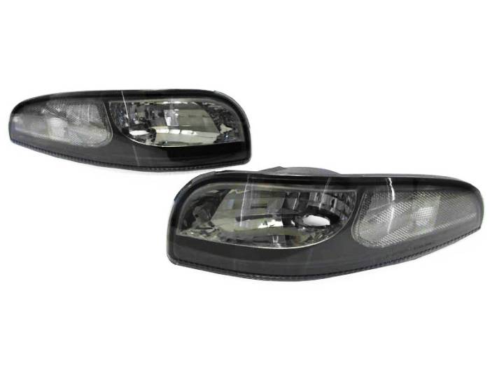 Depo - Chevy Corvette C5 Black Smoke Front Signal DEPO Bumper Light